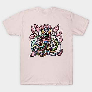 Cute Octopus Logo Illustration Cartoon Character Lil Pink T-Shirt